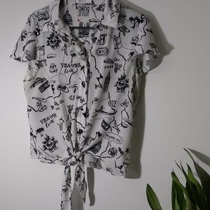 Ovi Sheer travel crop top size large